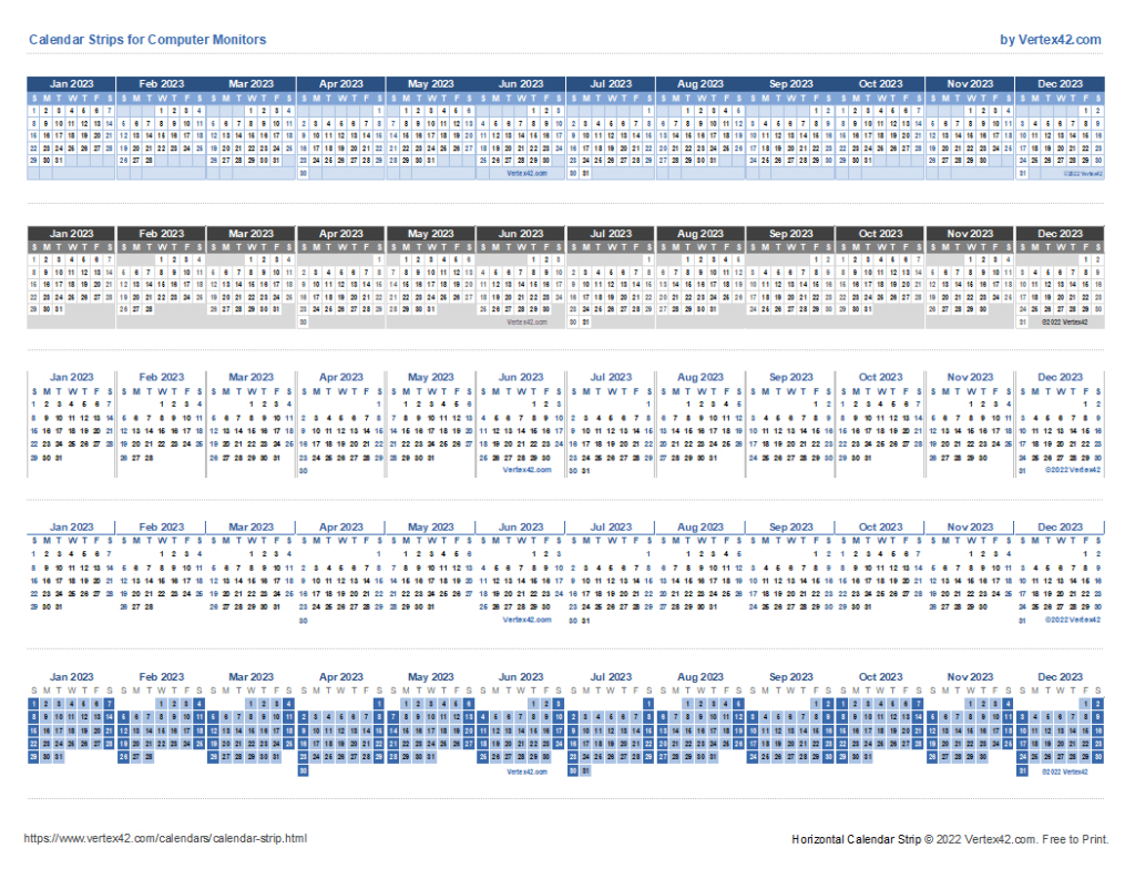 Monitor Calendar Strip Template For Free Printable Monitor Calendar Strips 2025 | CalendarCrazePrint.Com