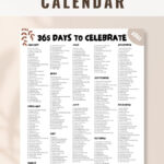 National Days And Holidays 2025 Printable Pdf Throughout National Day Calendar 2025 Printable With Holidays  | CalendarCrazePrint.Com