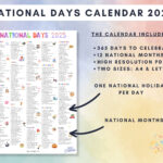 National Days Calendar Printable 2025 National Holidays Calendar With  Calendars 2025 | CalendarCrazePrint.Com