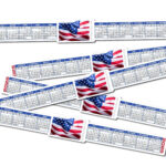 New 2025 U.s.a. Patriotic Vinyl Computer Calendar Strip Stickers | 13" X  1.50" | Patriotic Products Inside Free Printable Monitor Calendar Strips 2025  | CalendarCrazePrint.Com