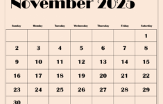 November 2025 Calendar Printable Pdf Template With Holidays intended for 2025 November Calendar Printable | CalendarCrazePrint.Com