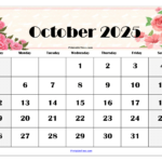 October 2025 Calendar Printable Pdf Template With Holidays Inside Calendar October 2025 Printable Free  | CalendarCrazePrint.Com