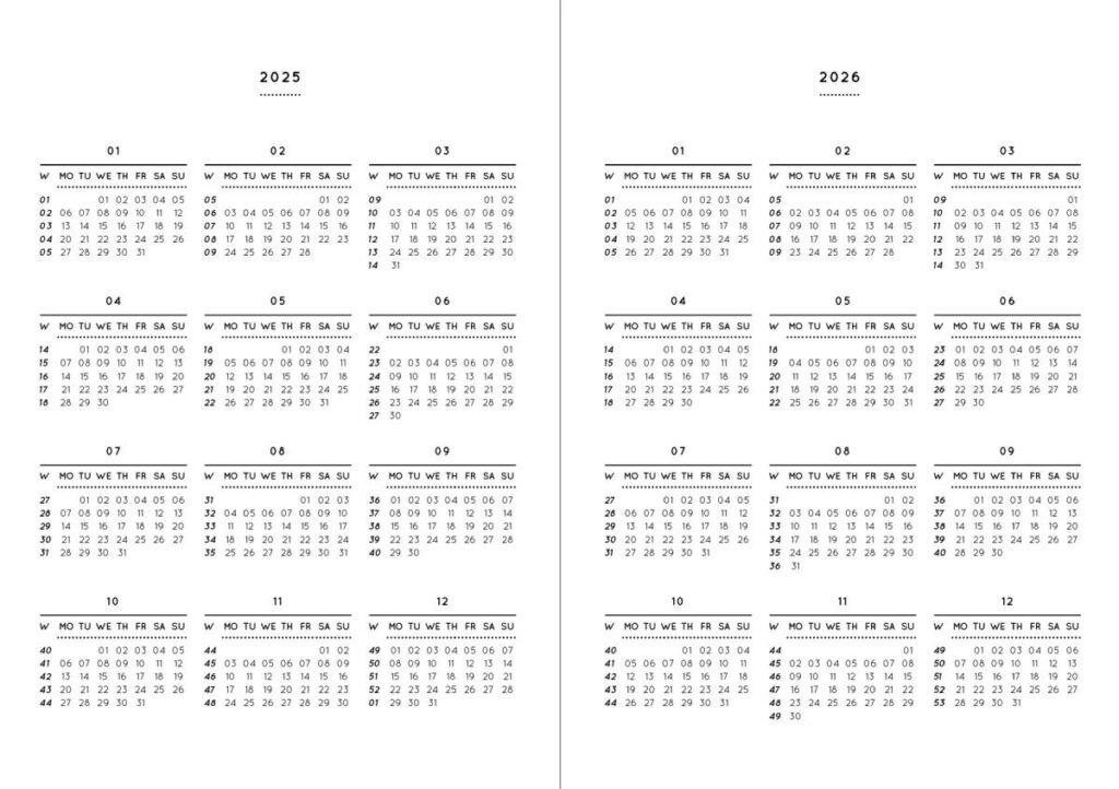 Pocket Planner 2025 Vellum White (Din A6) Regarding  Calendars 2025 | CalendarCrazePrint.Com