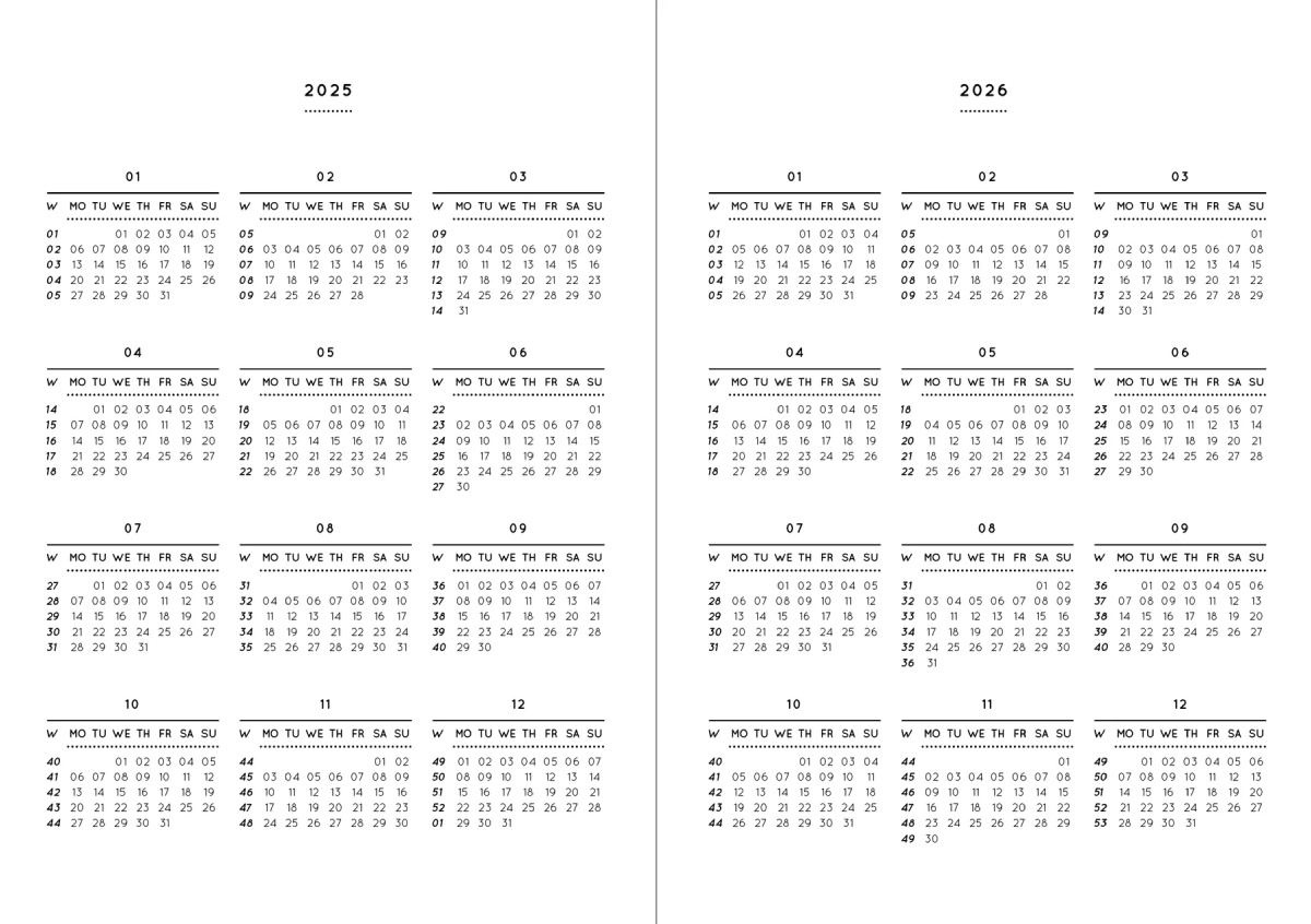 Pocket Planner 2025 Vellum White (Din A6) regarding Calendars 2025 | CalendarCrazePrint.Com