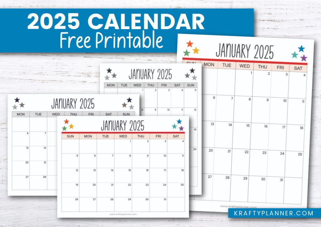 Printable 2025 Calendar To Plan Your Year — Krafty Planner In Printable Planner Calendar 2025  | CalendarCrazePrint.Com