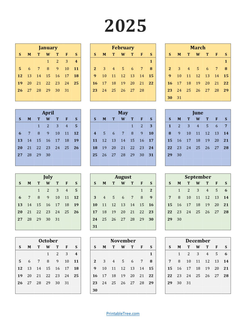 Printable Calendar 2025 One Page With Holidays (Single Page) 2025 For  Calendars 2025 | CalendarCrazePrint.Com