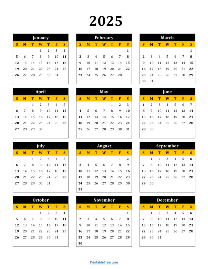 2025 Calendar Portrait Printable | Calendars 2025