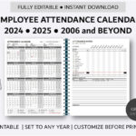 Printable Employee Attendance Calendar Custom Attendance Within 2025 Employee Attendance Calendar Printable Free | CalendarCrazePrint.Com