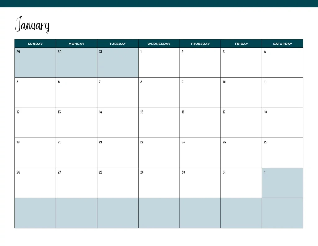 Printable January 2025 Calendars | Free Pdf Downloads with Blank Calendar 2025 Printable | CalendarCrazePrint.Com