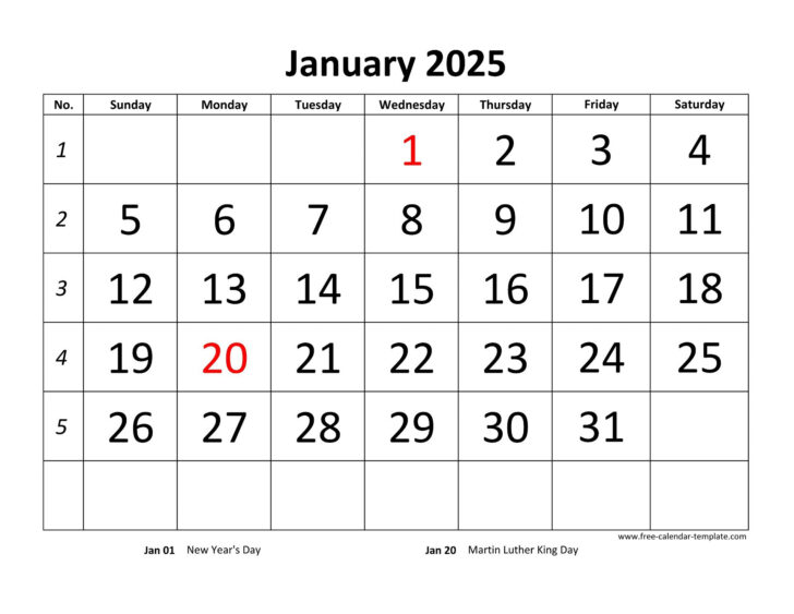 Free 2025 Printable Calendar by Month with Holidays | Calendars 2025