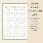 Printable Pdf Lunar Calendar, Moon Phase Calendar 2025   Etsy In  Calendars 2025 | CalendarCrazePrint.Com