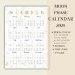 Printable Pdf Lunar Calendar, Moon Phase Calendar 2025   Etsy Inside  Calendars 2025 | CalendarCrazePrint.Com