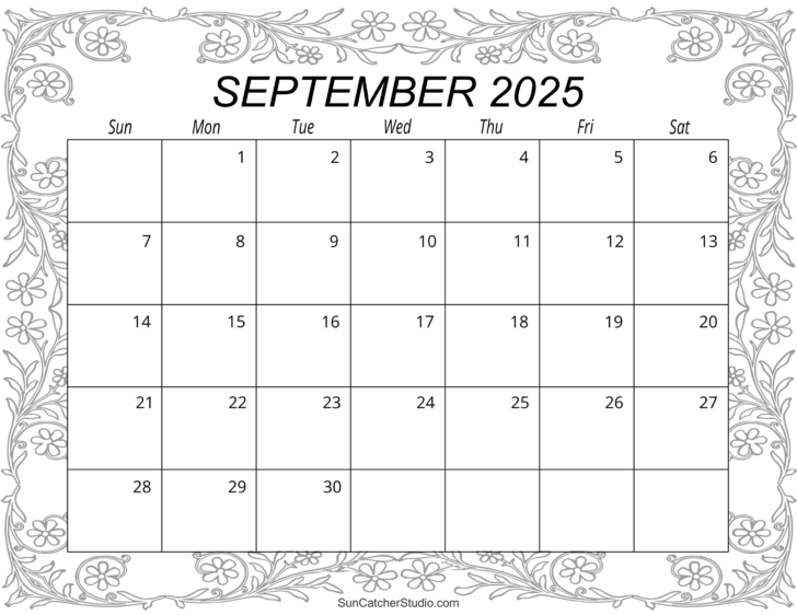 Printable Monthly Calendar September 2025 | Calendars 2025