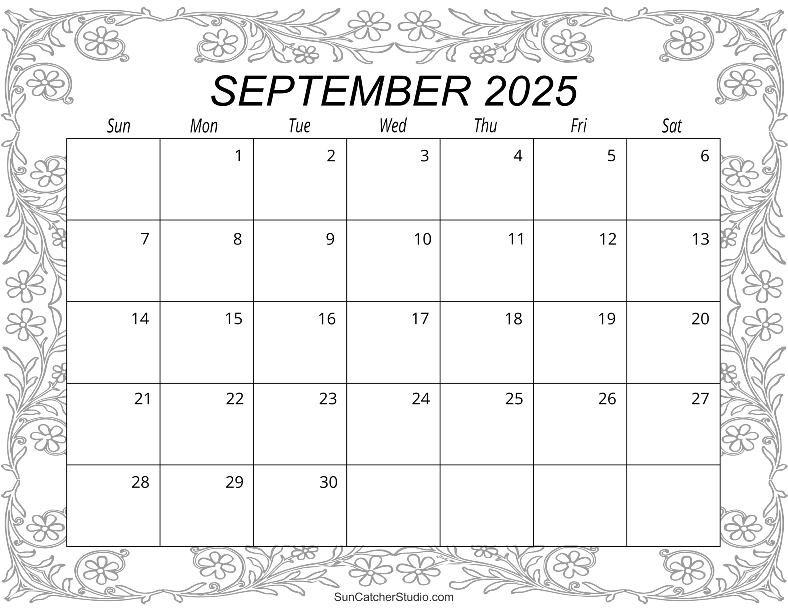 September 2025 Calendar (Free Printable) – Diy Projects, Patterns throughout Printable Monthly Calendar September 2025 | CalendarCrazePrint.Com