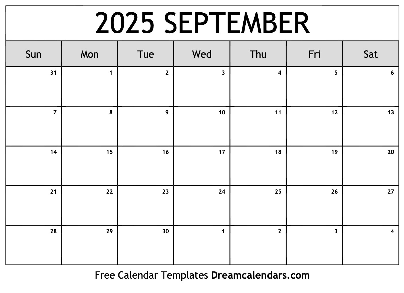 September 2025 Calendar - Free Printable With Holidays And Observances for September 2025 Free Printable Calendar | CalendarCrazePrint.Com