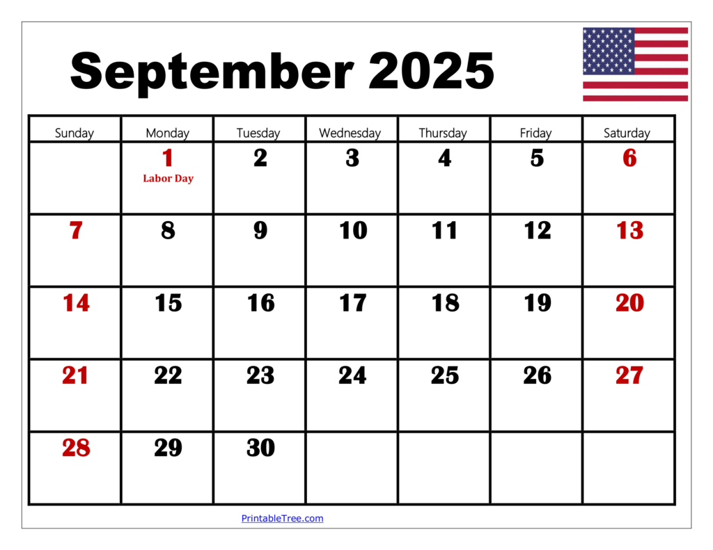 September 2025 Calendar Printable Pdf Template With Holidays Within  Calendars 2025 | CalendarCrazePrint.Com