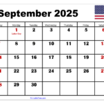 September 2025 Calendar Printable Pdf Template With Holidays Within  Calendars 2025 | CalendarCrazePrint.Com