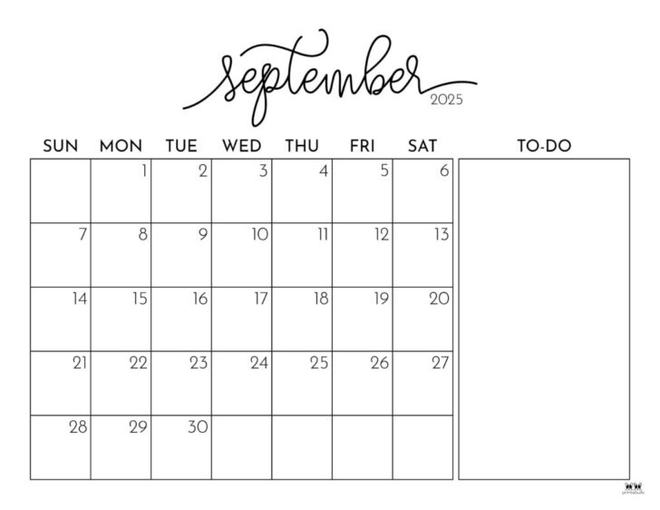 September 2025 Calendar with Holidays Printable Free | Calendars 2025