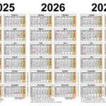 Three Year Calendars For 2025, 2026 & 2027 (Uk) For Pdf Throughout 3 Year Calendar 2025 To 2026 Printable  | CalendarCrazePrint.Com