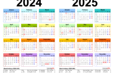 Two Year Calendars For 2024 And 2025 (Uk) For Pdf for  Calendars 2025 | CalendarCrazePrint.Com