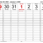 Weekly Calendars 2025 For Excel   12 Free Printable Templates For  Calendars 2025 | CalendarCrazePrint.Com