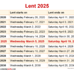 When Is Lent 2025? Inside  Calendars 2025 | CalendarCrazePrint.Com