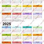 2024 2025 Colorful Calendar Printable, Yearly Calendar, 12 Months Inside 2024 And 2025 Calendar Printable | CalendarCrazePrint.Com