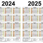 2024 2025 Two Year Calendar   Free Printable Pdf Templates Regarding Printable 12 Month Calendar 2024 And 2025 | CalendarCrazePrint.Com