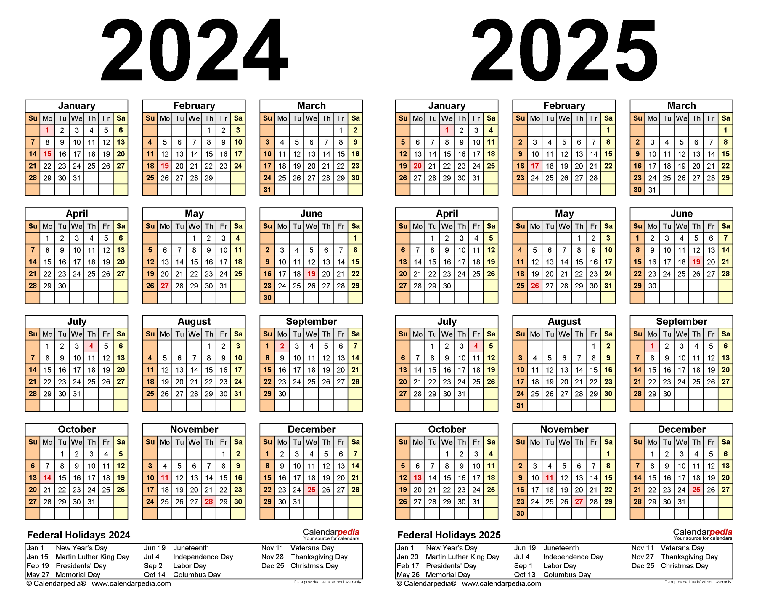 2024-2025 Two Year Calendar - Free Printable Pdf Templates regarding Printable 12 Month Calendar 2024 And 2025 | CalendarCrazePrint.Com