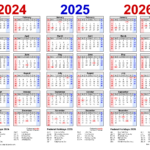 2024 2026 Three Year Calendar   Free Printable Pdf Templates Throughout 3 Year Calendar 2024 To 2025 Printable | CalendarCrazePrint.Com