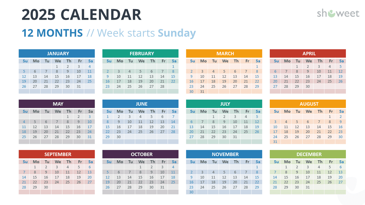 2025 Calendar Templates For Powerpoint &amp;amp; Google Slides inside Google 2025 Calendar Printable | CalendarCrazePrint.Com
