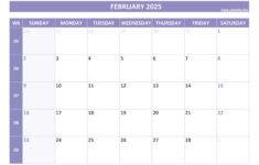 2025 Calendar With Week Numbers (Us And Iso Week Numbers) throughout February Calendar 2025 Numbers Printable