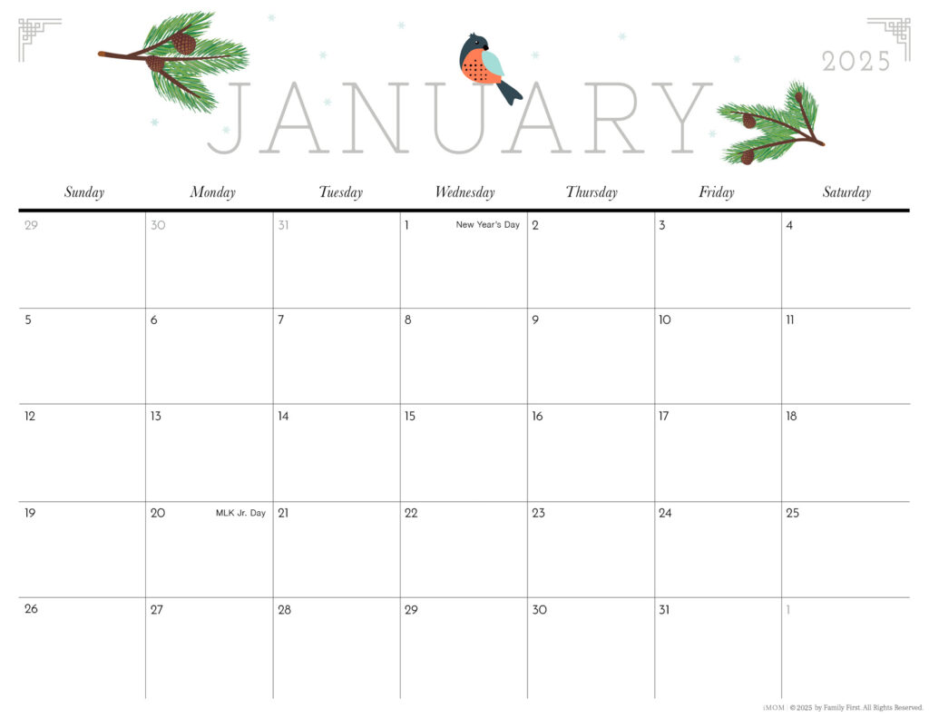 2025 Cute Printable Calendars For Moms   Imom Inside Calendar 2025 Printable Cute | CalendarCrazePrint.Com