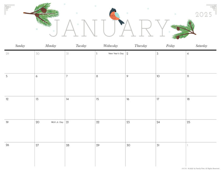 Calendar 2025 Printable Cute | Calendars 2025