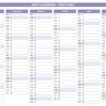 2025 Half Year Calendar To Print In Printable 6 Month Calendar 2025  | CalendarCrazePrint.Com