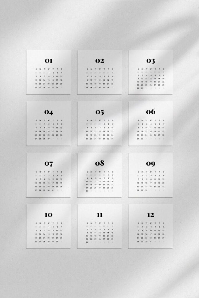 2025 Mini Calendar Printable Bujo Calendar 2025 4X4 3X3 2X2 Pdf + Jpg Within  Calendars 2025 | CalendarCrazePrint.Com