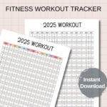 2025 Printable Fitness Workout Tracker, Übungstracker, Färbung Intended For Fitness Calendar 2025 Printable  | CalendarCrazePrint.Com