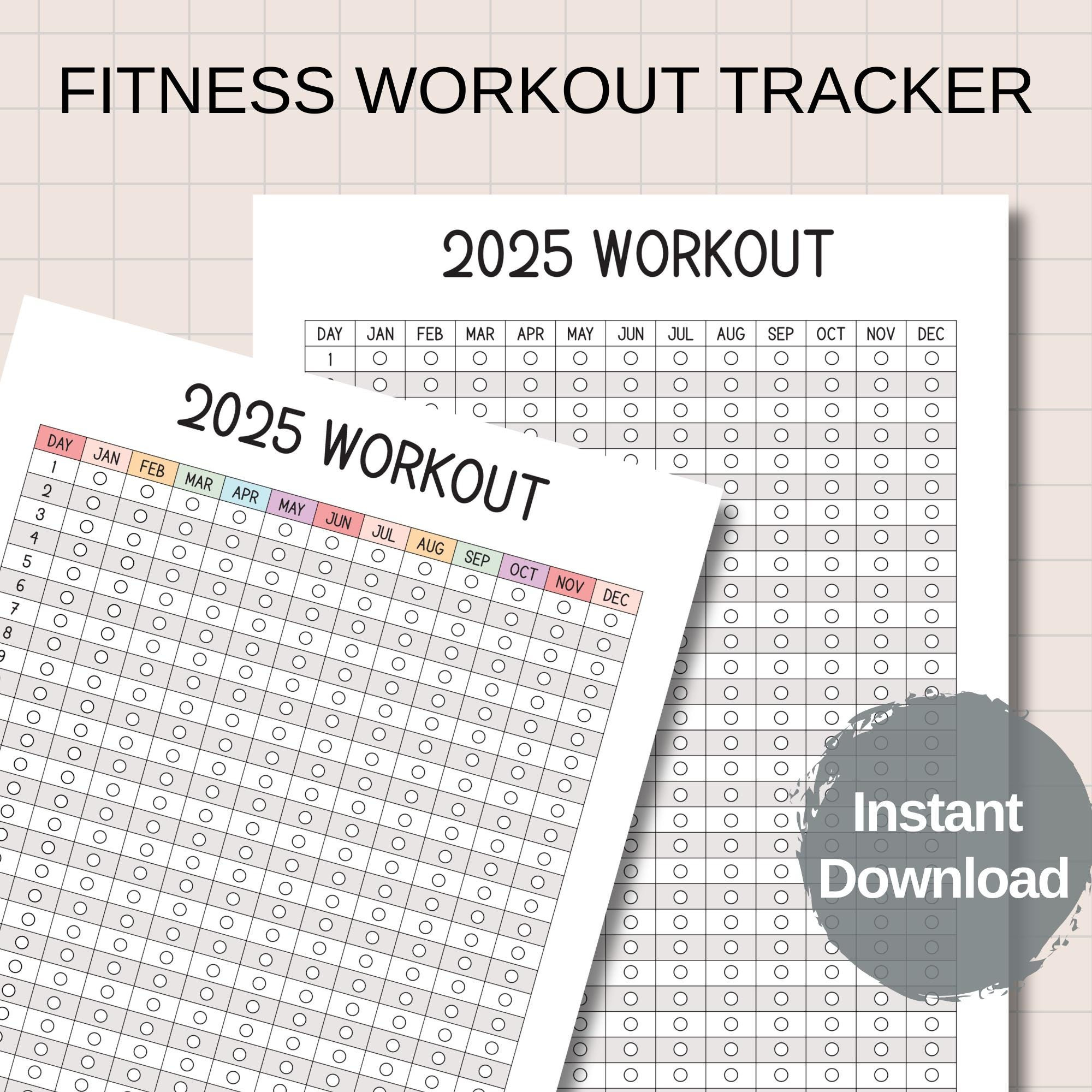 2025 Printable Fitness Workout Tracker, Übungstracker, Färbung intended for Fitness Calendar 2025 Printable | CalendarCrazePrint.Com