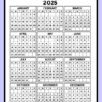 2025 Printable One Page Calendar & Kids Calendar Worksheets For Yearly Calendar 2025 Printable One Page  | CalendarCrazePrint.Com