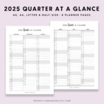 2025 Quarter At A Glance 2025 Quarterly Overview, 3 Month Overview For Printable 2025 Quarterly Calendar  | CalendarCrazePrint.Com