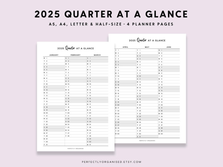 Printable 2025 Quarterly Calendar | Calendars 2025