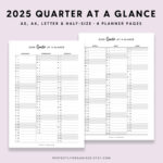 2025 Quarter At A Glance 2025 Quarterly Overview, 3 Month Overview Intended For Quarterly Calendar Printable 2025  | CalendarCrazePrint.Com