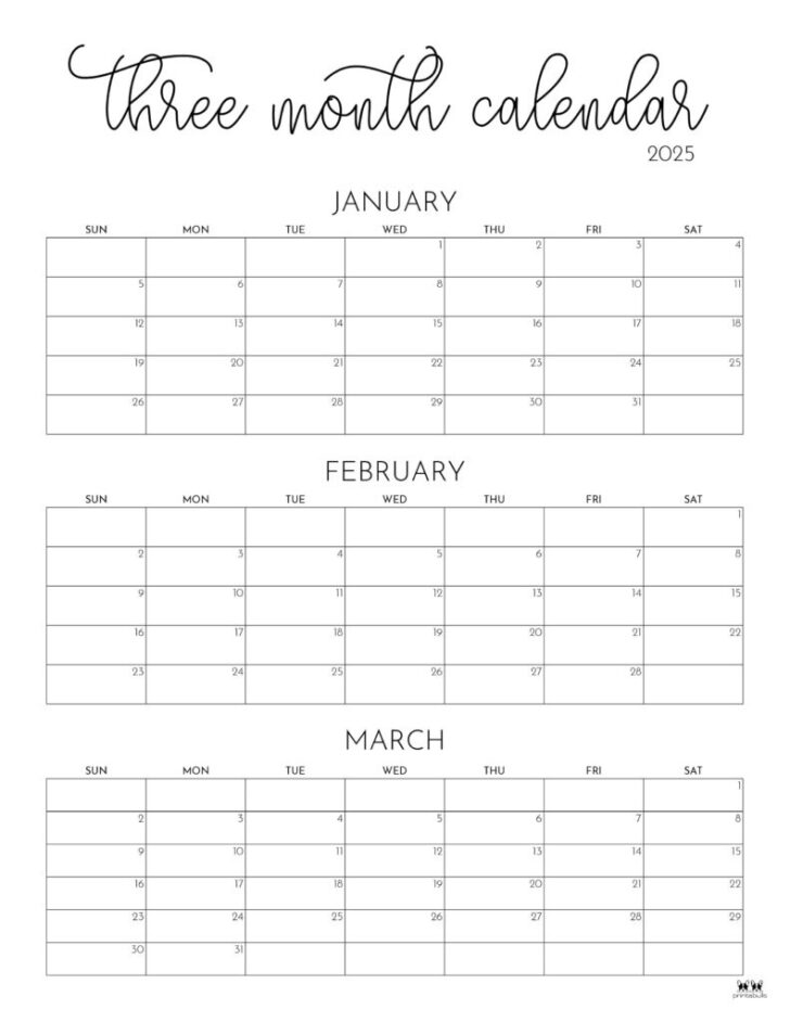 Quarterly Calendar Printable 2025 | Calendars 2025