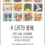 2025 Wall Cat Calendar | Good Buddy Notes For Cat Calendar 2025 Printable  | CalendarCrazePrint.Com