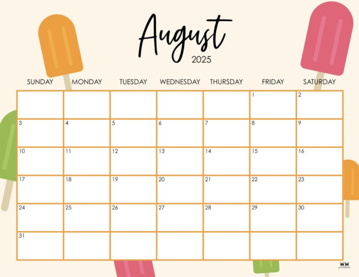 Printable Monthly Calendar August 2025 | Calendars 2025