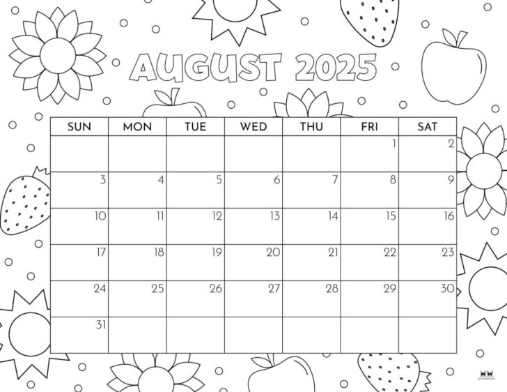 Free Printable August 2025 Calendar | Calendars 2025