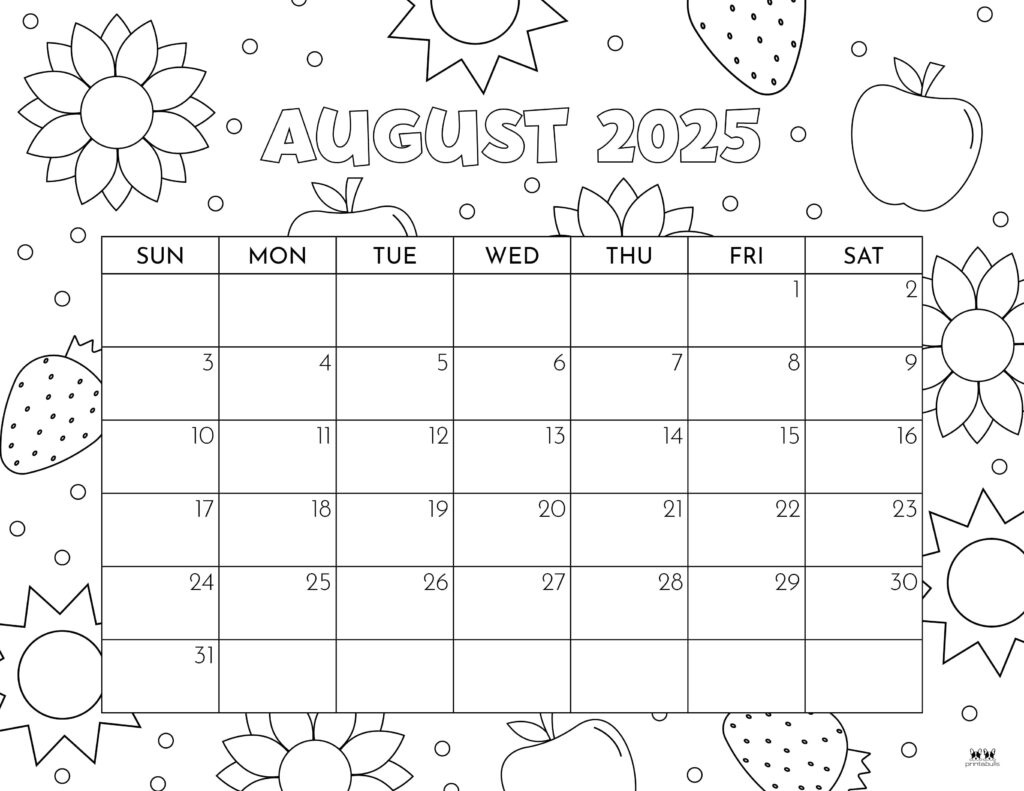 August 2025 Calendars - 107 Free Printables | Printabulls pertaining to Free Printable August 2025 Calendar | CalendarCrazePrint.Com