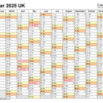 Calendar 2025 (Uk)   Free Printable Microsoft Word Templates Intended For  Calendars 2025 | CalendarCrazePrint.Com