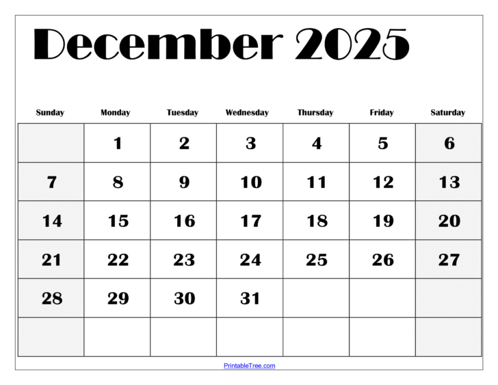 December Free Printable Calendar 2025 | Calendars 2025