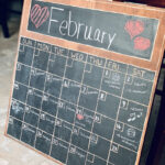 Diy Wood Wall Chalkboard Calendar For Keeping Your Family On Track For February 2025 Chalkboard Calendar Ideas